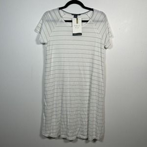 Free Fly NWT Bamboo Dress Dockside White Gray Stripe Womens Size Medium